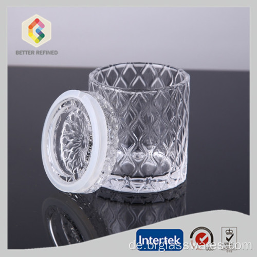 Benutzerdefiniertes Glaskerzenglas mit Deckel